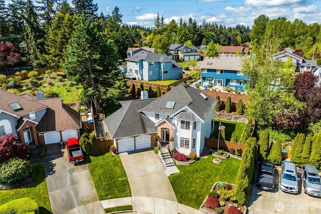 aerial view of residential area