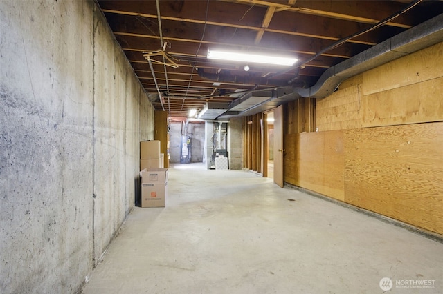 view of unfinished basement