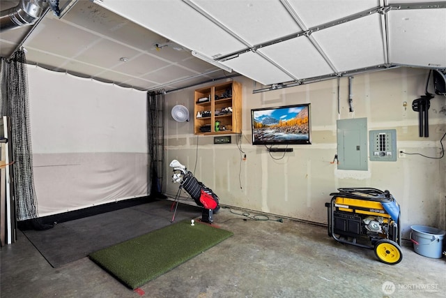 garage with electric panel