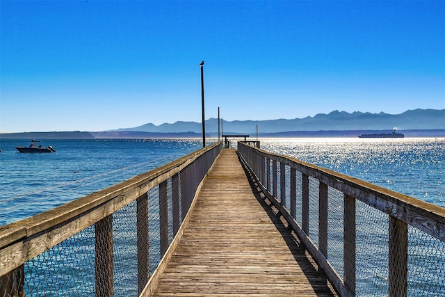 5844 Mutiny Bay Rd, Freeland, WA 98249 - view of dock with a water and mountain view