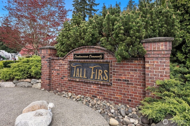 view of community sign