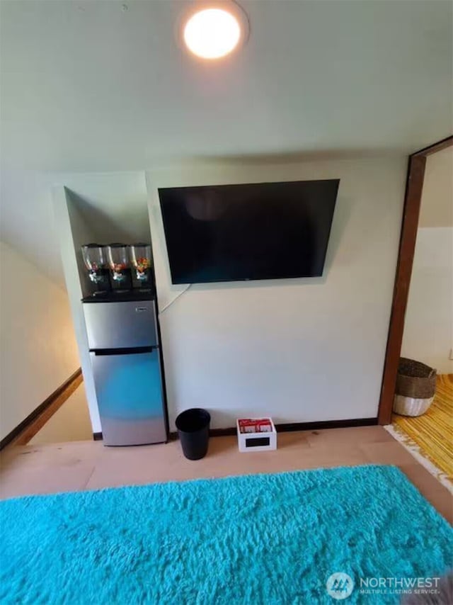 room details with freestanding refrigerator