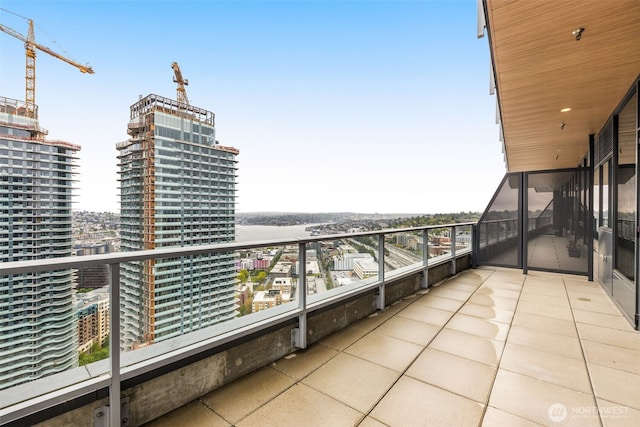 balcony with a view of city