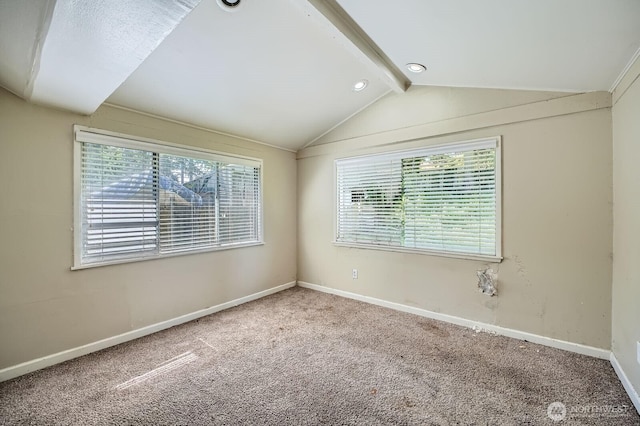 empty room with baseboards, a healthy amount of sunlight, and carpet