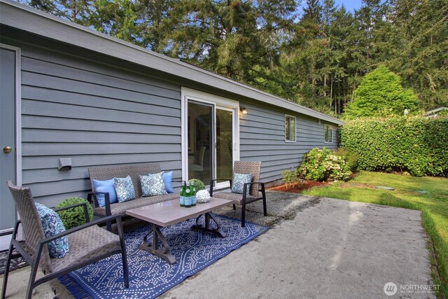 view of patio / terrace featuring an outdoor living space