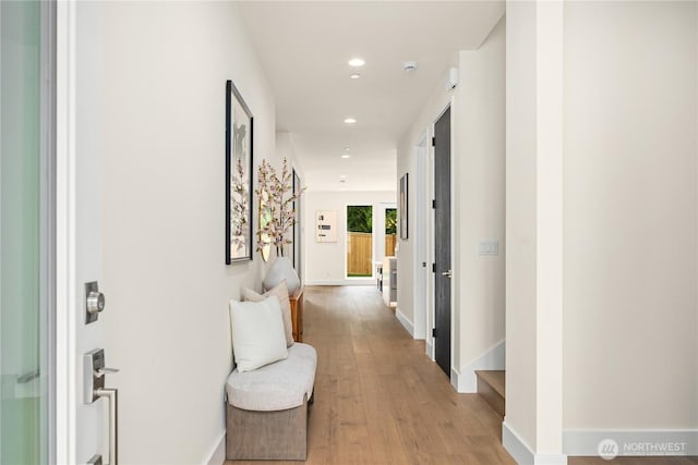 3968 162nd Pl SE, Bellevue, WA 98006 - hall with recessed lighting, light wood finished floors, and baseboards