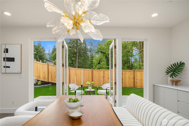 3968 162nd Pl SE, Bellevue, WA 98006 - dining area with plenty of natural light, recessed lighting, and baseboards
