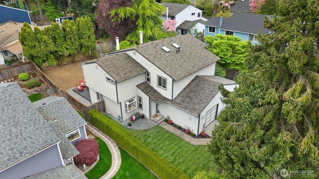 bird's eye view with a residential view