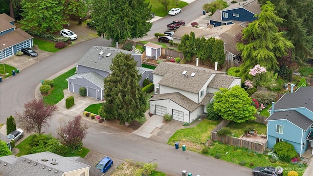 aerial view with a residential view