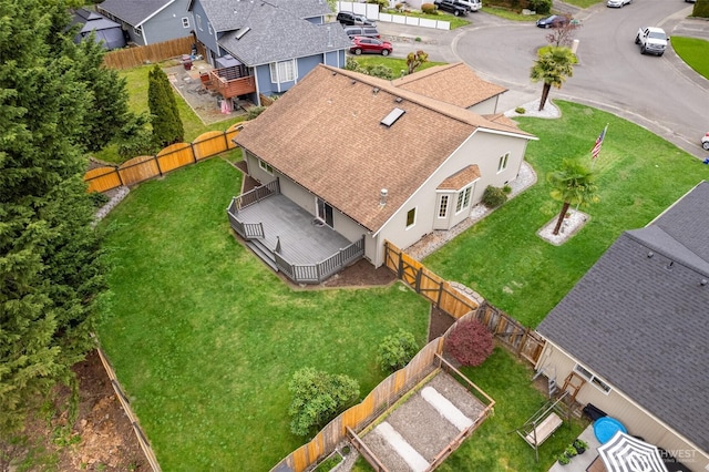 bird's eye view with a residential view