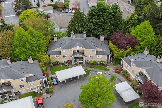 bird's eye view with a residential view