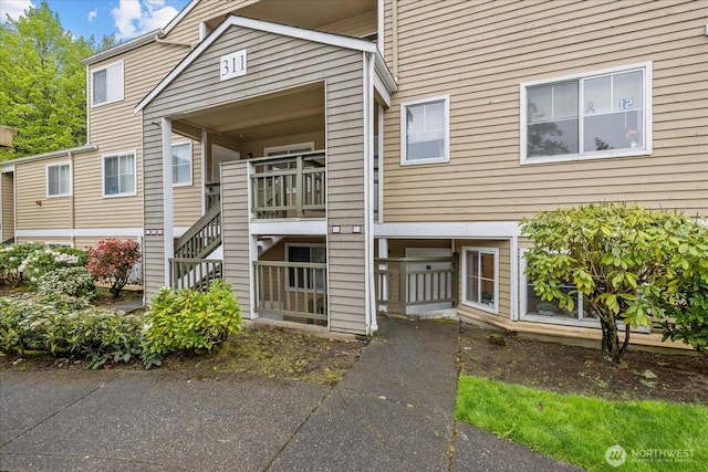 exterior space featuring stairway