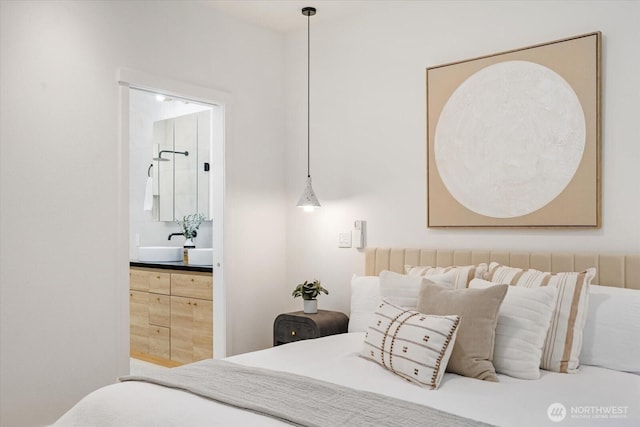 bedroom featuring ensuite bath