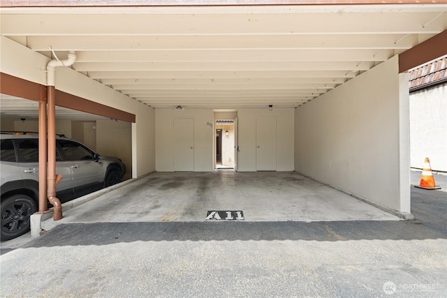 view of garage