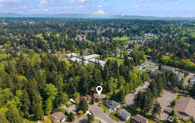 aerial view with a view of trees and a residential view