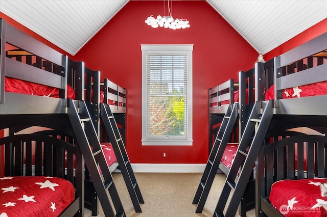 5848 Mutiny Bay Rd, Freeland, WA 98249 - carpeted bedroom with baseboards and lofted ceiling