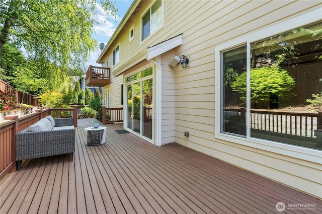 13914 SE 88th Pl, Newcastle, WA 98059 - wooden terrace with an outdoor hangout area