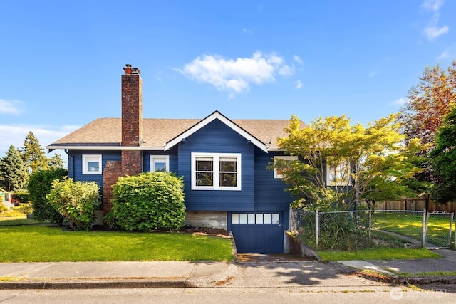 1002 S Adams St, Tacoma, WA 98405 - view of front of home with a chimney, an attached garage, and roof with shingles