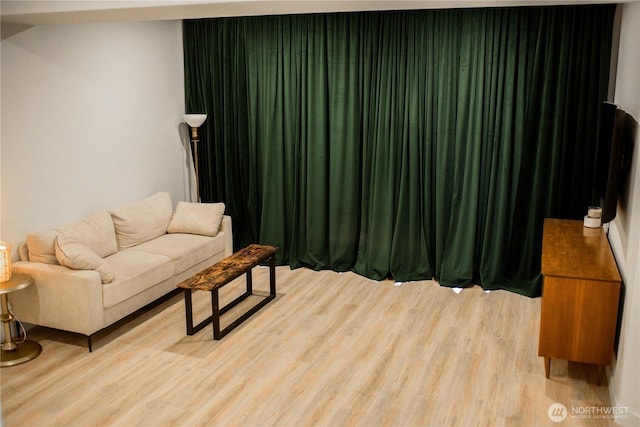 living room with light wood-style floors
