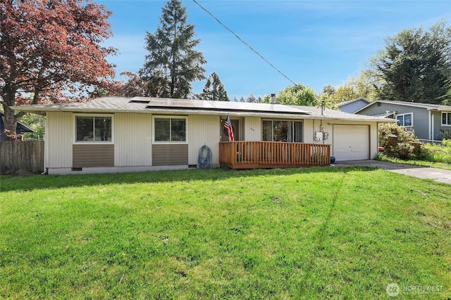 648 Huston St S, Tenino, WA 98589 - single story home with driveway, an attached garage, solar panels, and crawl space