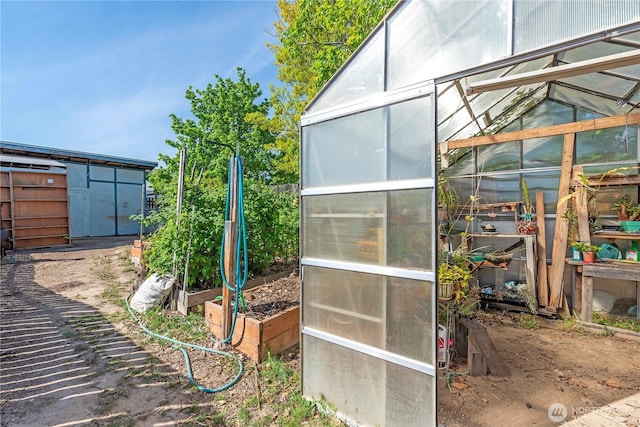 exterior space with a vegetable garden