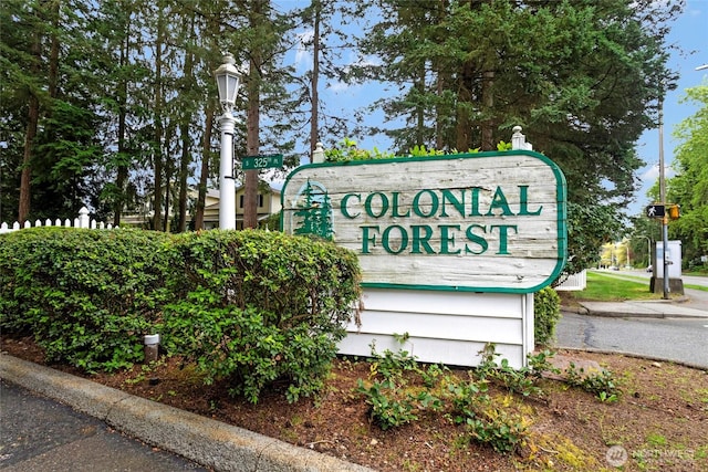 view of community sign