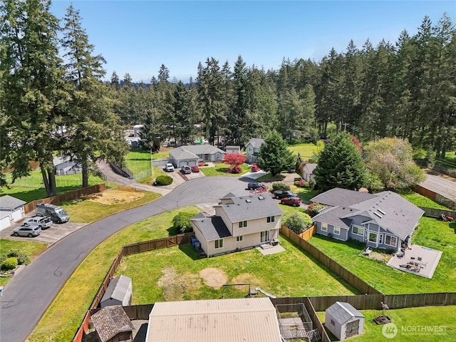 bird's eye view featuring a residential view