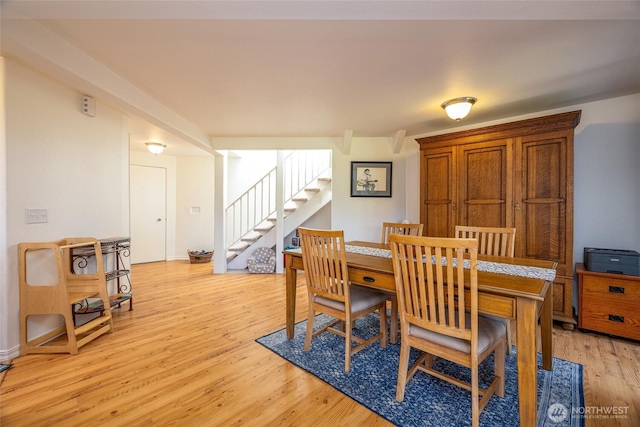 2877N Nugent Rd Unit M4, Lummi Island, WA 98262 - dining room with stairs and light wood-style flooring