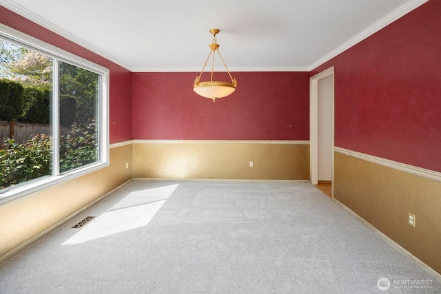 23812 21st Dr SE, Bothell, WA 98021 - carpeted empty room featuring visible vents, ornamental molding, and baseboards
