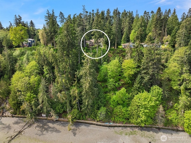 exterior space with a forest view