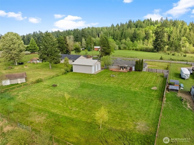 bird's eye view featuring a rural view