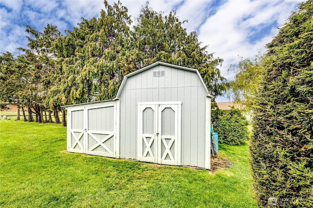 view of shed
