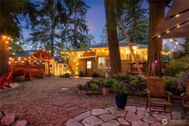 15825 10th Ave SW, Burien, WA 98166 - rear view of property featuring a hot tub, a patio area, and a gazebo