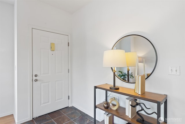 entryway with baseboards