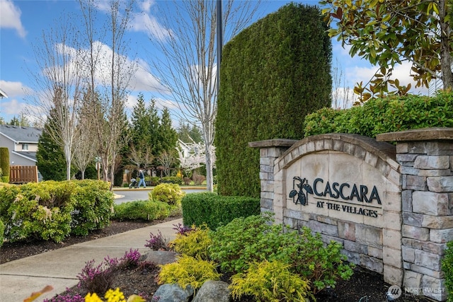 view of community sign
