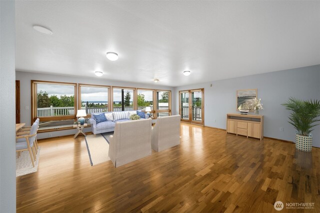 living area featuring wood finished floors