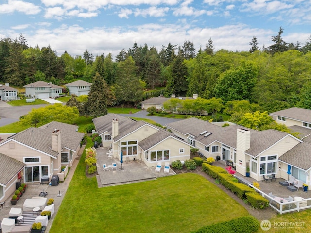 aerial perspective of suburban area