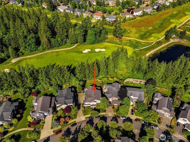 6722 Azalea Way SE, Snoqualmie, WA 98065 - aerial perspective of suburban area featuring a large body of water and a local golf course
