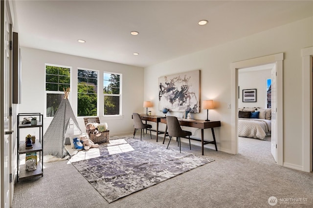 6722 Azalea Way SE, Snoqualmie, WA 98065 - carpeted office featuring recessed lighting and baseboards