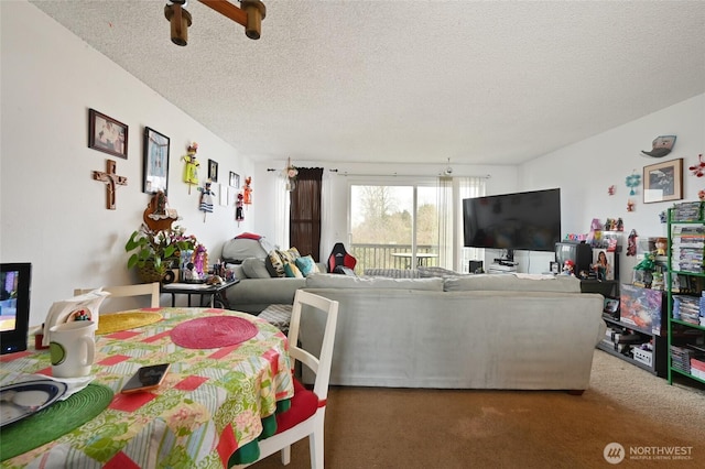 8100 Delridge Way SW Unit 1-3, Seattle, WA 98106 - carpeted living room featuring a textured ceiling