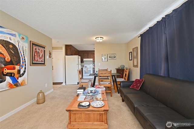 8100 Delridge Way SW Unit 1-3, Seattle, WA 98106 - living room with a textured ceiling, baseboards, and light carpet
