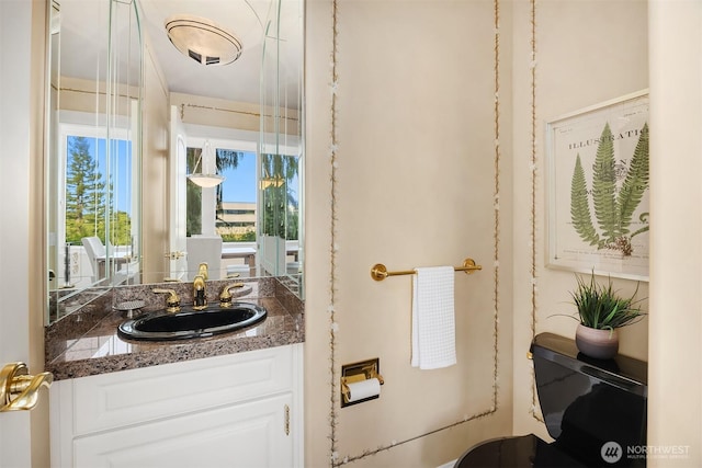 bathroom with a healthy amount of sunlight and vanity