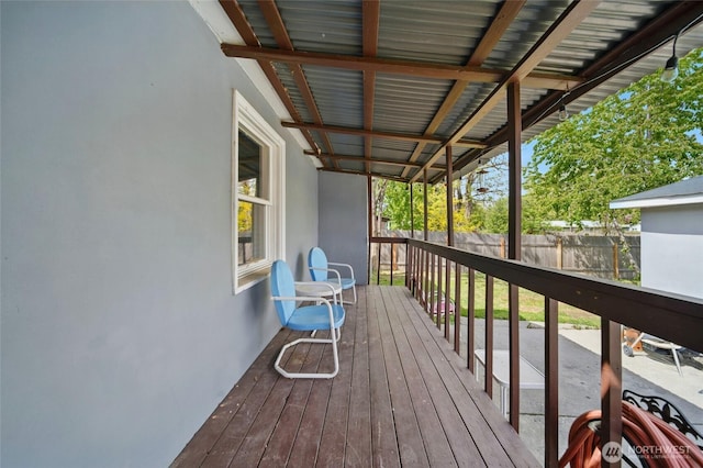 wooden deck with fence