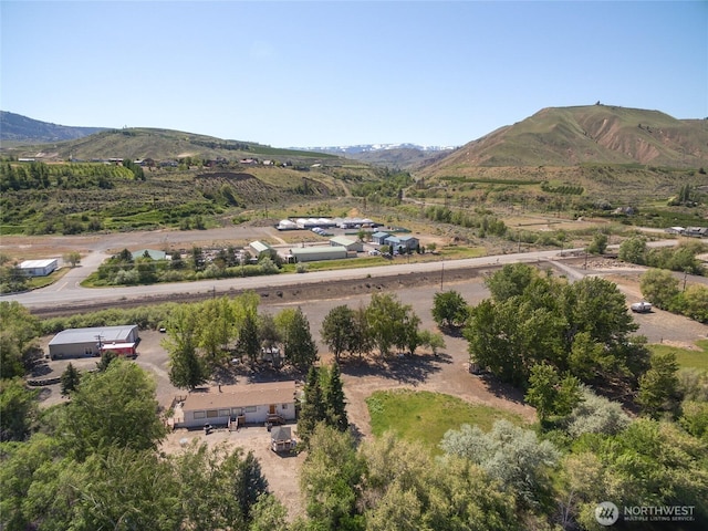aerial view featuring a mountain view