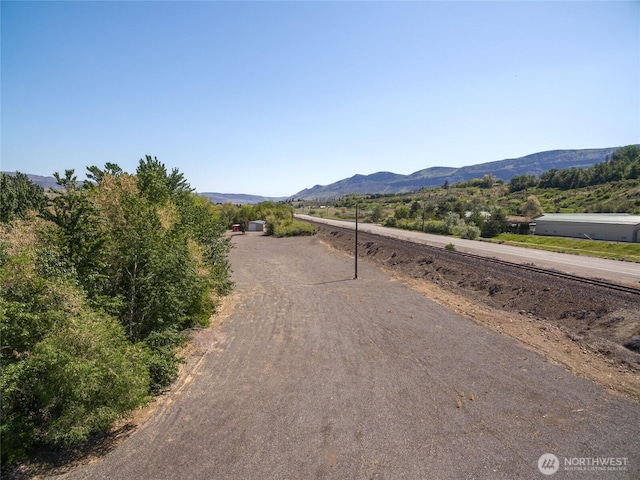 view of road featuring a mountain view
