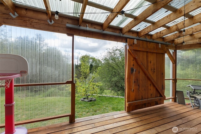 29304 39th Ave E, Graham, WA 98338 - wooden terrace featuring a lawn and a forest view