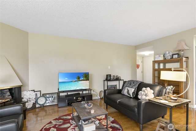 living room with wood finished floors