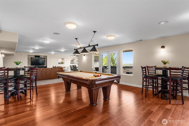1614 W 51st Ave, Kennewick, WA 99337 - game room featuring baseboards, wood finished floors, and pool table