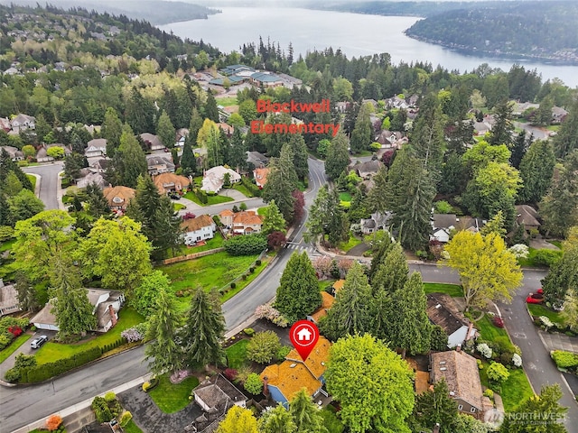 20518 NE 37th Way, Sammamish, WA 98074 - aerial view of residential area with a large body of water