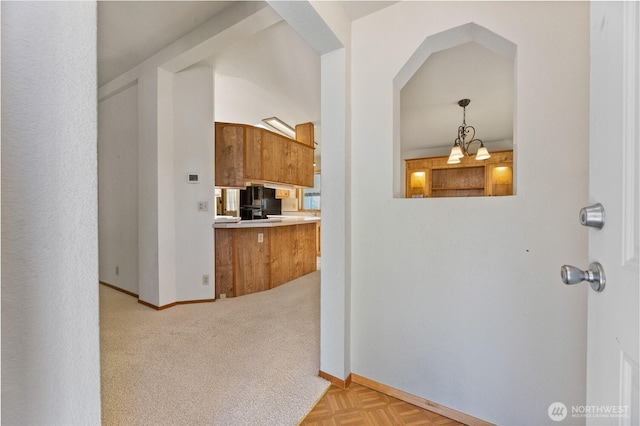 corridor with baseboards